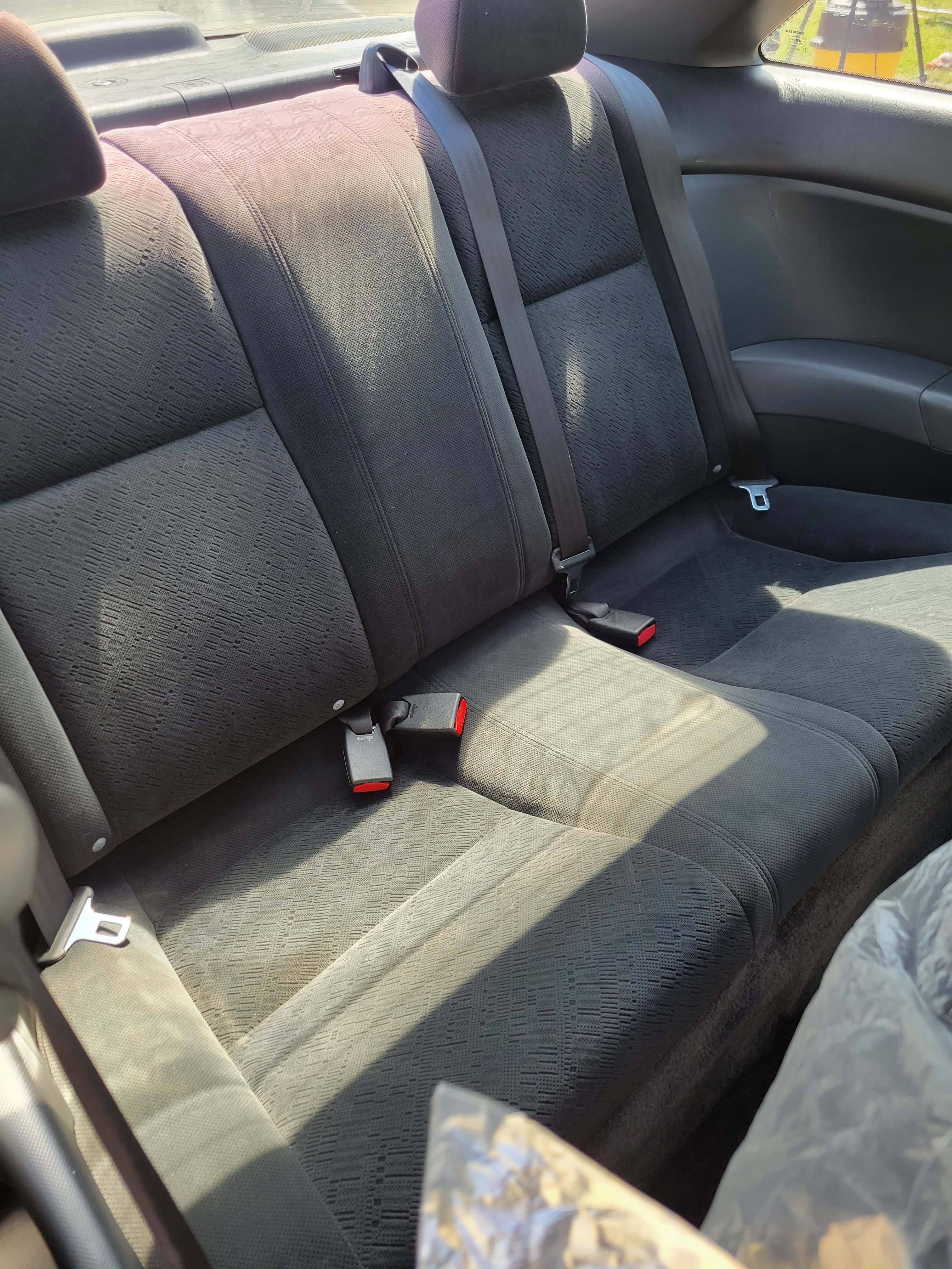 Perfectly clean cloth seats after detailing.
