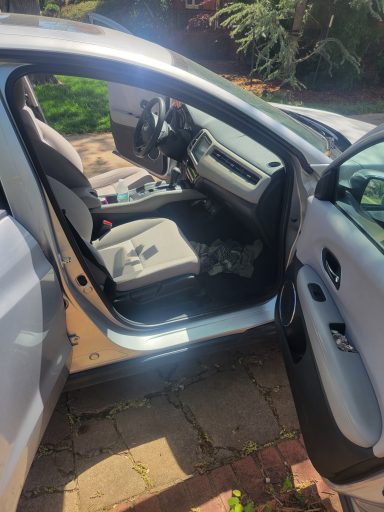 Dirty SUV with visible stains, dirt, or grime before professional mobile detailing service

